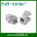 90 Degree White UTP Tooless Cat5e Keystone Jack